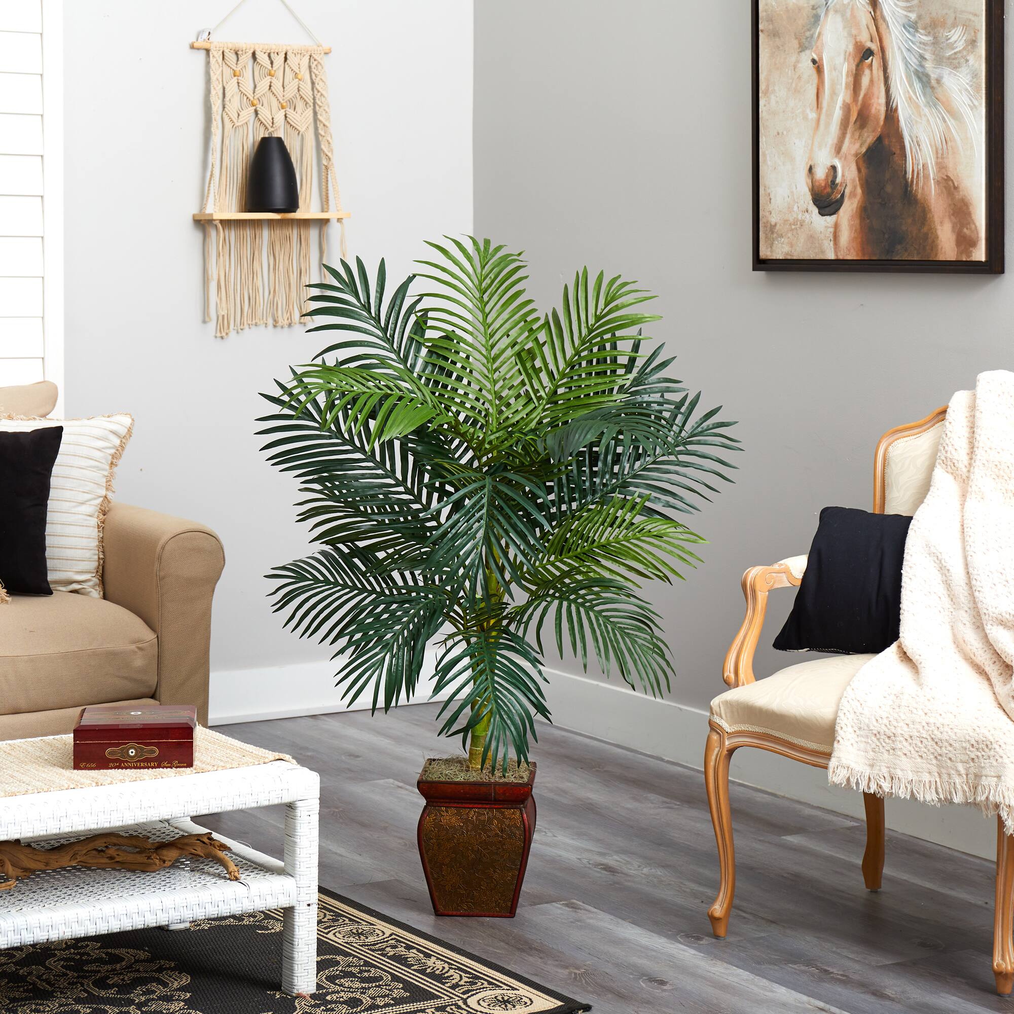 4.5ft. Golden Cane Palm in Decorative Container